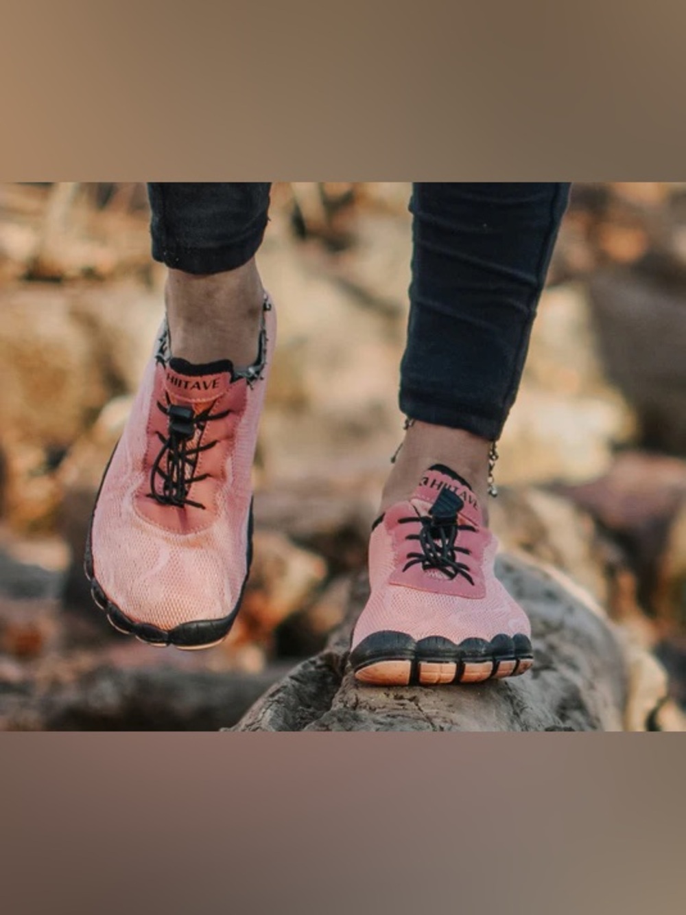 Hiitave Pink‎ Black Mesh Barefoot WaTer Shoes Size EU 40 Outdoor Boat Hiking